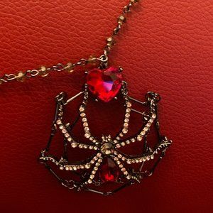 Betsey Johnson Bejeweled Spider Necklace